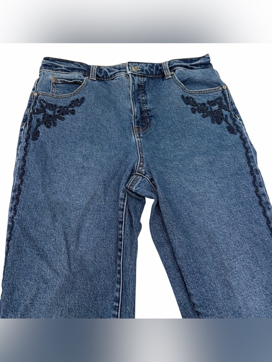 Talbots Denim - Talbots Women’s Straight Leg Jeans Embroidered Sides Blue Size 10P